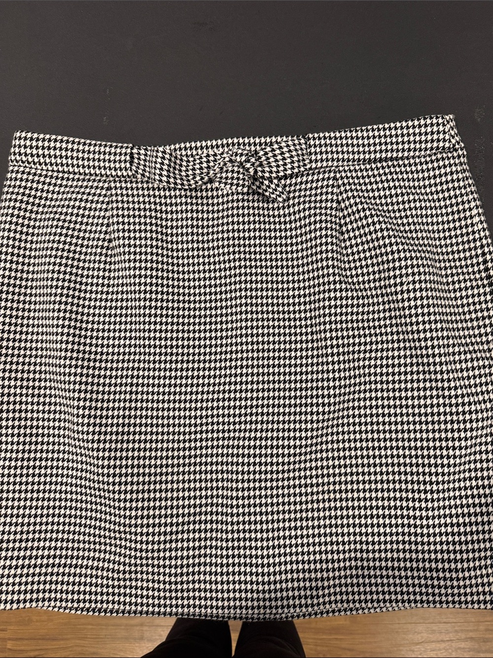 LOFT Black & White Skirt with Front Tie
